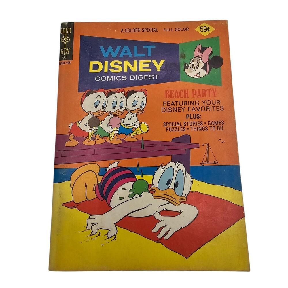 Walt Disney Comic Digest #48 1974-Beach Party-Donald Duck